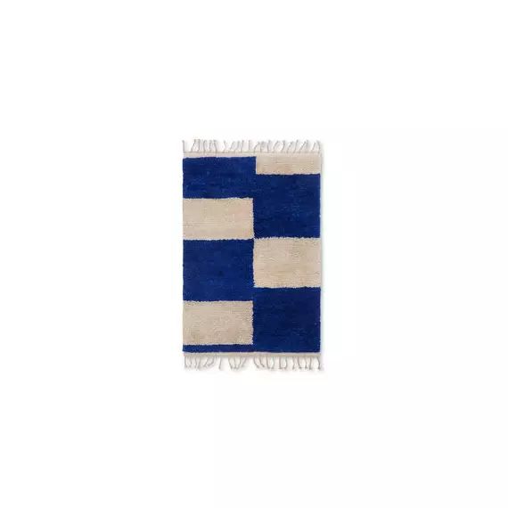 Tapis Tapis en Tissu, Coton – Couleur Bleu – 43.27 x 43.27 x 43.27 cm