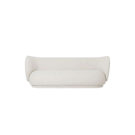 Canapé 3 places ou + Rico en Tissu, Bois – Couleur Blanc – 210 x 126.33 x 79 cm – Designer Trine Andersen