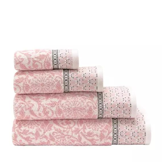 Serviette de bain en coton pivoine 50 x 100