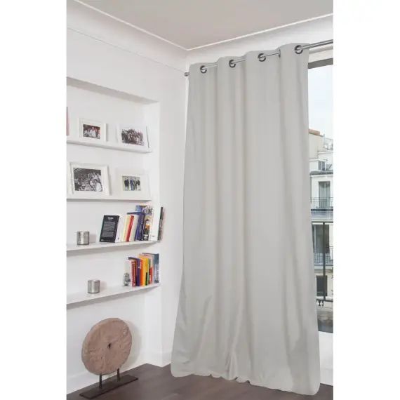 Rideau occultant total gris 135 x 250