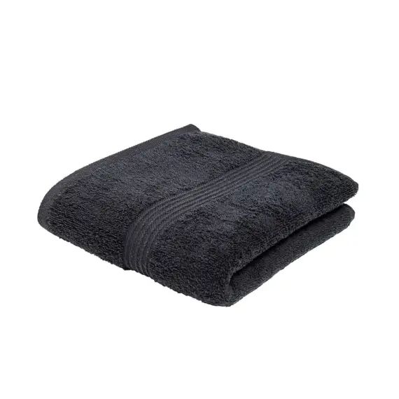 Serviette de bain uni en coton anthracite 50×90