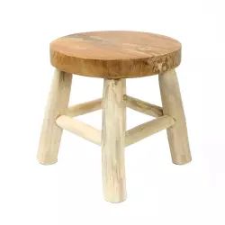 Tabouret en teck et bois de suar naturel