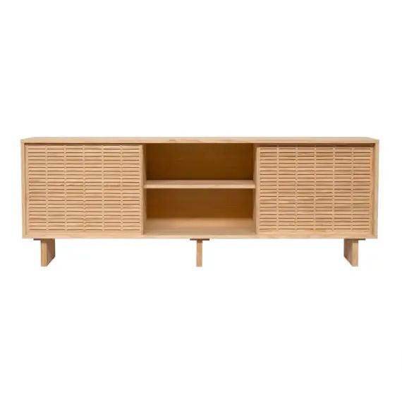 Buffet 2 portes en bois de pin massif naturel – 180 cm