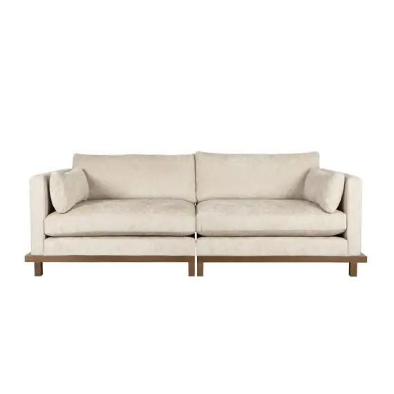 Canapé 3 places velours beige