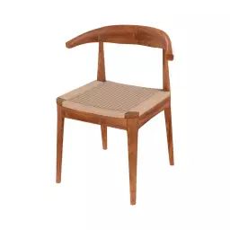 Chaise en bois de teck et cordage type loom