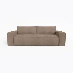 Canapé convertible express dunlopillo velours côtelé taupe 160cm