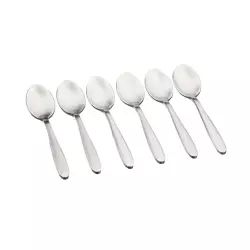 Lot de 6 petites cuillères en inox argent