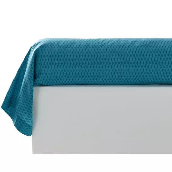 Taie de traversin 44×180 bleue en coton