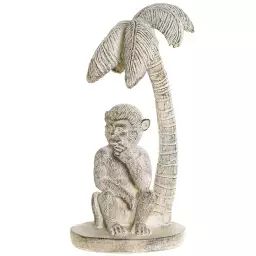 Statuette singe et palmier H29cm