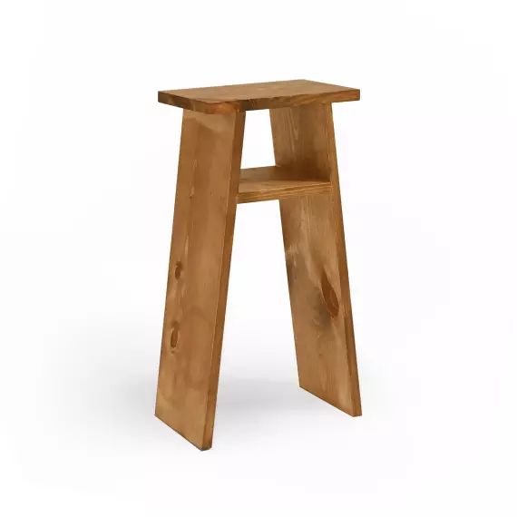 Table de chevet en bois couleur chêne foncé