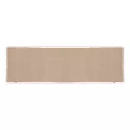 Chemin de table à franges coton beige 38 x 140 cm