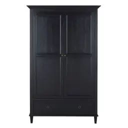 Armoire 2 portes 1 tiroir noire