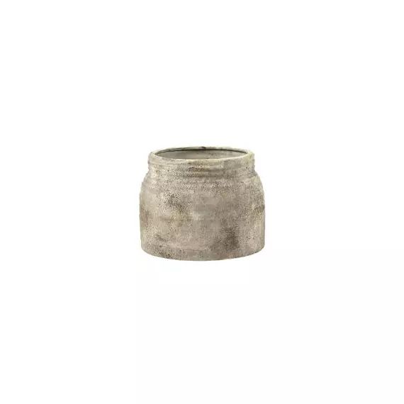 Cache-pot Pot de fleurs en Céramique, Grès – Couleur Beige – 23.5 x 23.5 x 18 cm
