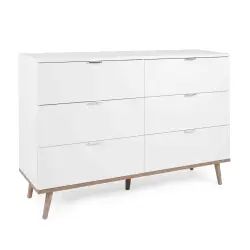 Commode 6 tiroirs blanc