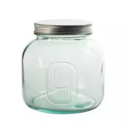 Pot en verre recyclé 1 l avec couvercle vissable transparent