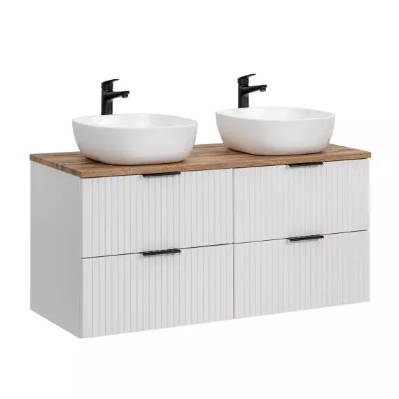 Meuble double vasque 120cm blanc