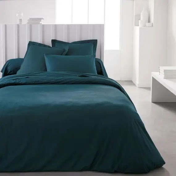 Housse de couette en Coton Vert fonc� 240×260 cm