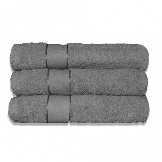 Lot de 3 maxi draps de bain 100×150 cm 380 gr/m2 gris
