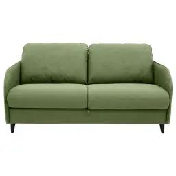 Canapé droit convertible 3 places en tissu vert sauge