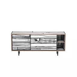 Buffet Wrongwoods en Bois, Contreplaqué peint – Couleur Noir – 150 x 93.45 x 64.5 cm – Designer Sebastian Wrong