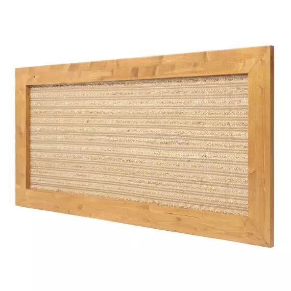 Tête de lit en bois et jute pour lit 90 cm en couleur marron clair