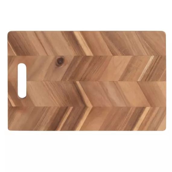 Planche à découper en bois d&rsquo;acacia motifs à chevrons L40