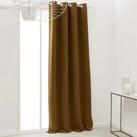 Rideau occultant à oeillets en Polyester Bronze 140×240 cm