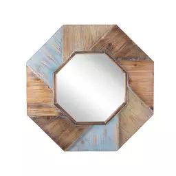 Miroir en bois solide multicolore 77×77