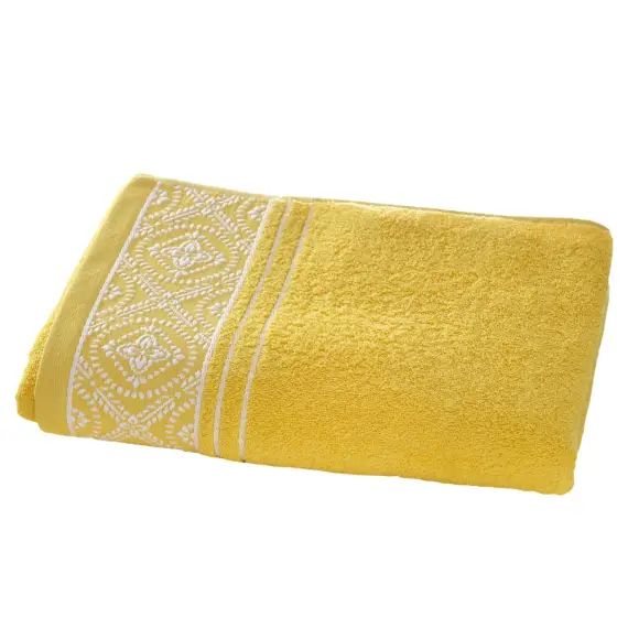 Drap de bain jaune 70×140 en coton