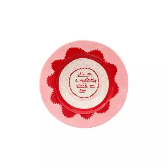 Assiette Vaisselle en Céramique, Grès – Couleur Rouge – 26 x 26 x 3 cm – Designer Laëtitia Rouget
