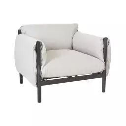 Fauteuil de jardin en métal gris clair