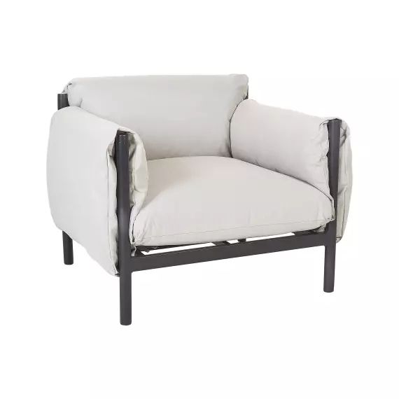 Fauteuil de jardin en métal gris clair