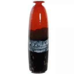 Vase en verre rouge et noir