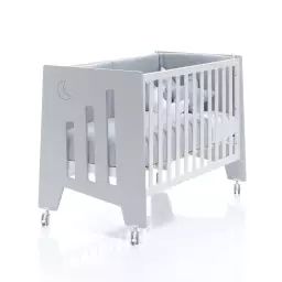 Lit bébé – bureau (2en1) 60×120 cm en gris
