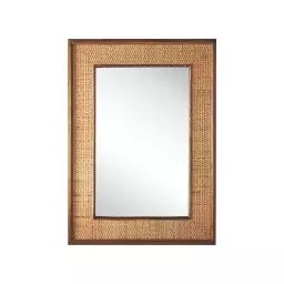 Miroir en bois solide bois clair 74×54
