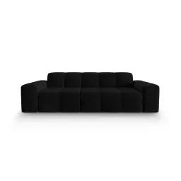 Canapé 3 places en tissu velours noir