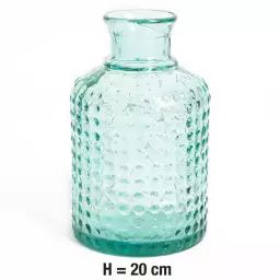 Vase verre recyclé transparent,  H.20 cm