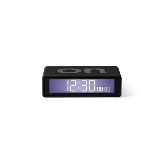 Réveil LCD Flip en Plastique, Gomme – Couleur Noir – 8.4 x 19.31 x 2.4 cm – Designer Adrian Wright