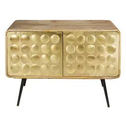 Buffet 2 portes en métal effet doré Gatsby