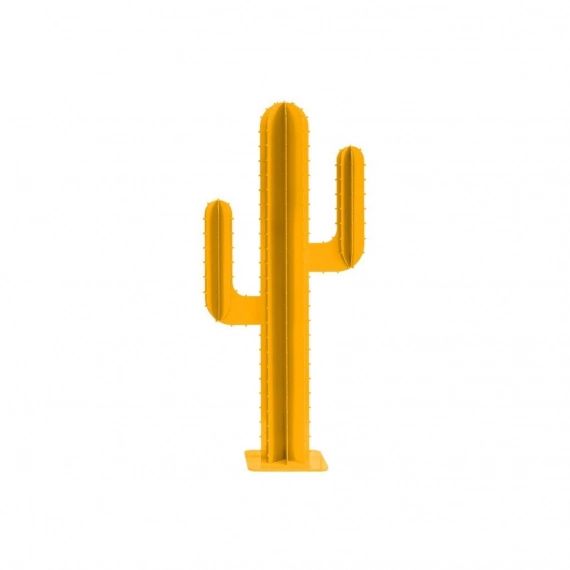 Cactus de jardin 2 branches en aluminium jaune H100cm