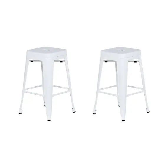 2 tabourets de bar blanc de 60 cm