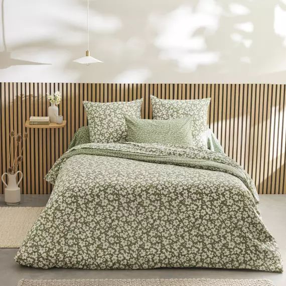 Housse de couette imprimée en lyocell vert 260x240cm