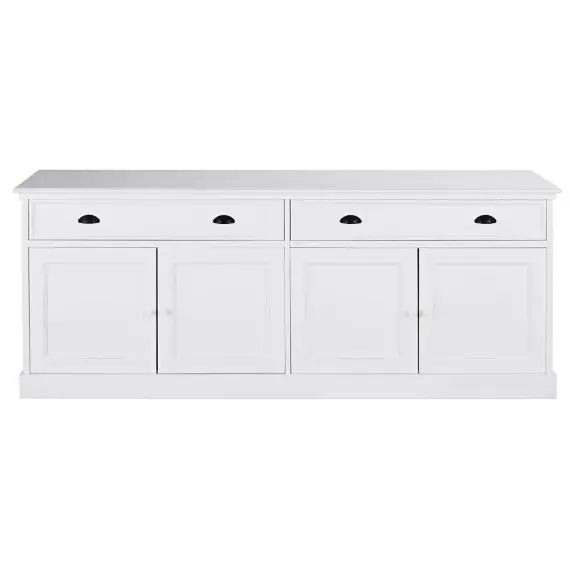 Buffet 4 portes 4 tiroirs blanc