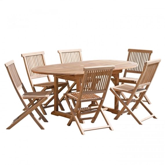 Table de jardin et chaises en teck 4/6 personnes