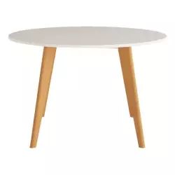 FOLD Table ronde D.120 cm BUT PRO imitation hêtre et blanc