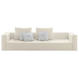 Canapé 3 places ou + Kilt en Tissu – Couleur Beige – 165.1 x 234 x 64 cm – Designer Emaf Progetti