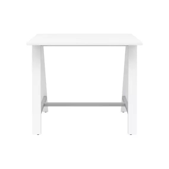 NUMA Table haute 120×80 cm BUT PRO  blanc / pieds métal
