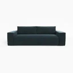 Canapé convertible express dunlopillo velours bleu paon 160cm