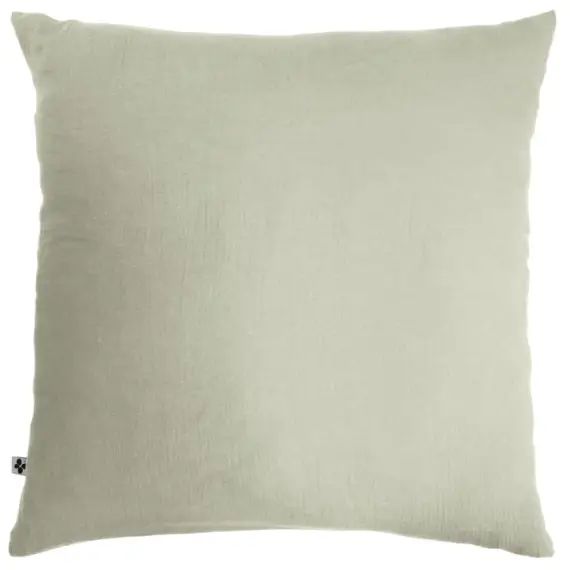 Taie d&rsquo;oreiller gaze de coton vert 60×60 cm