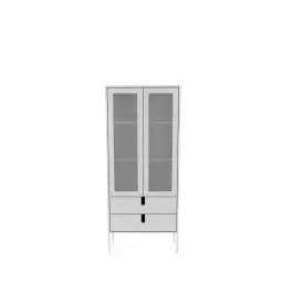 Uno – Vitrine en bois 2 portes 2 tiroirs H178cm